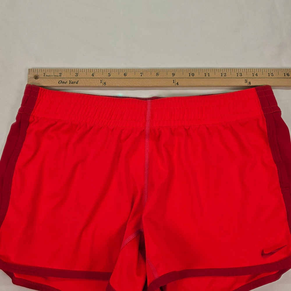 Nike Dri-FIT Womens Running Shorts Red Two Tone Athletic Shorts Size L - Picture 3 of 6